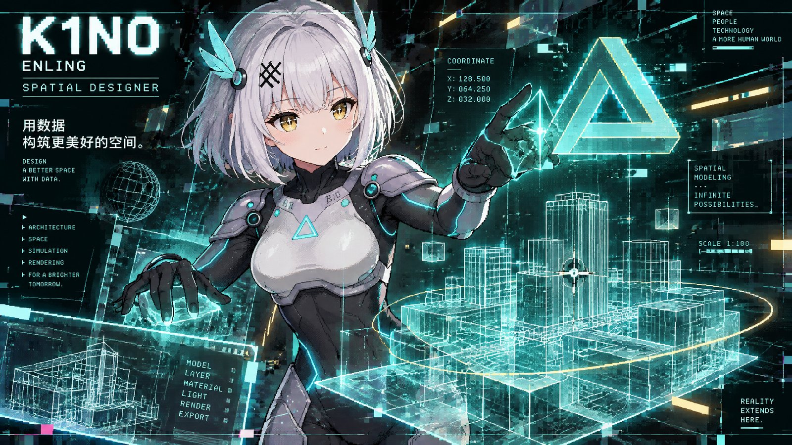恩灵 K1N0 全息建筑建模主视觉